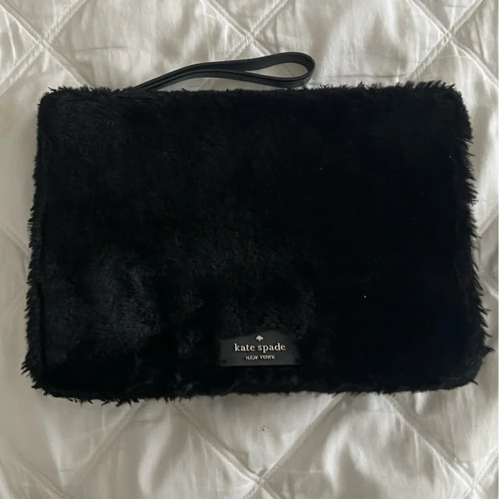 Kate spade New York neve shearling and beaded embellishment clutch